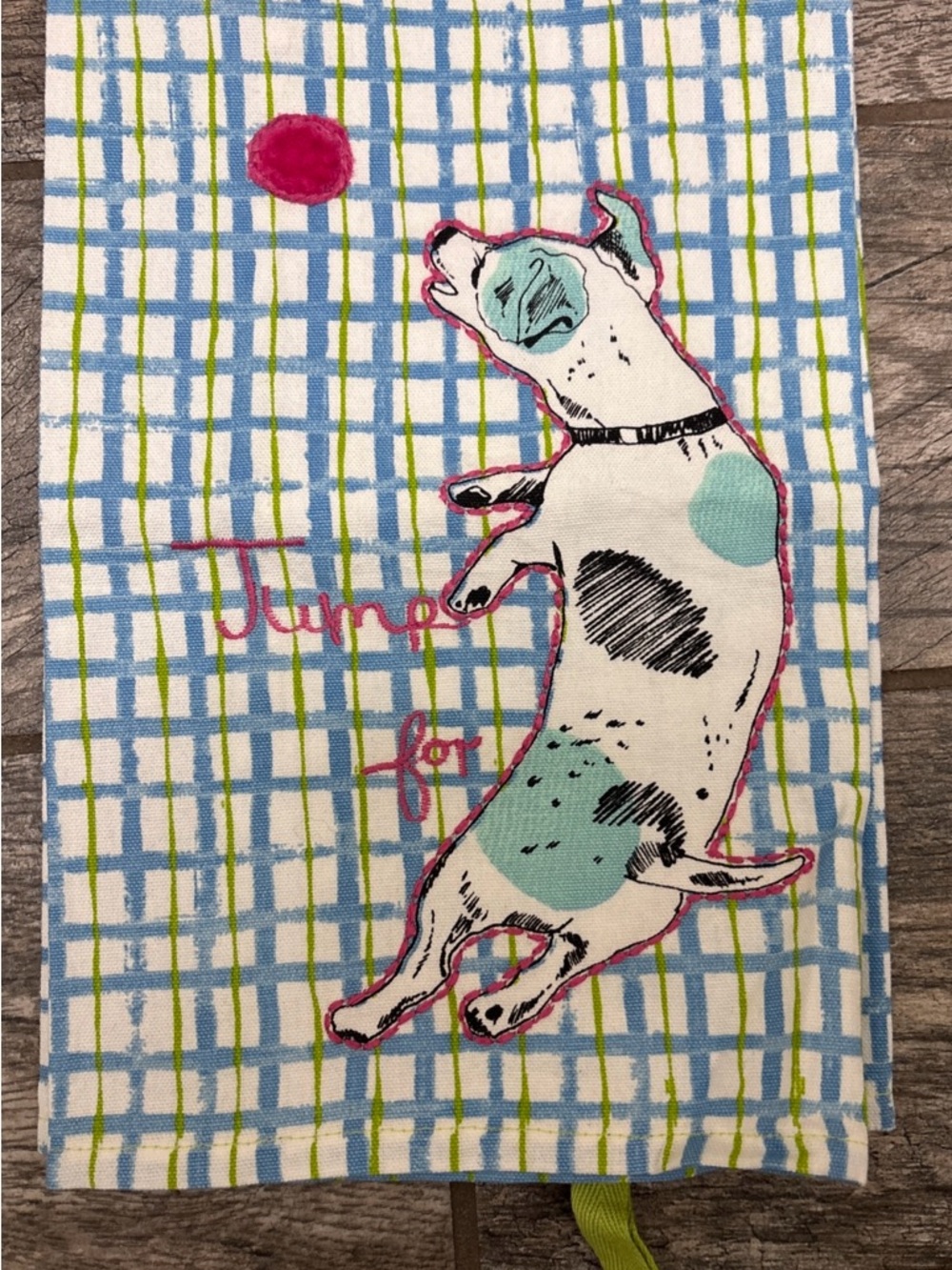 Anthropologie PLAYFUL PUP Dish Towel Animal Lovers Kitchen Refresh Spotted Dog